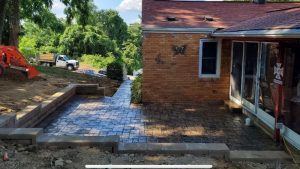 Stamped concrete patio installed by Superb Concepts