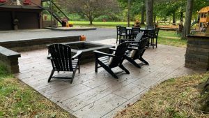 wood grain wood grain stamped concrete patio installed by Superb Concepts